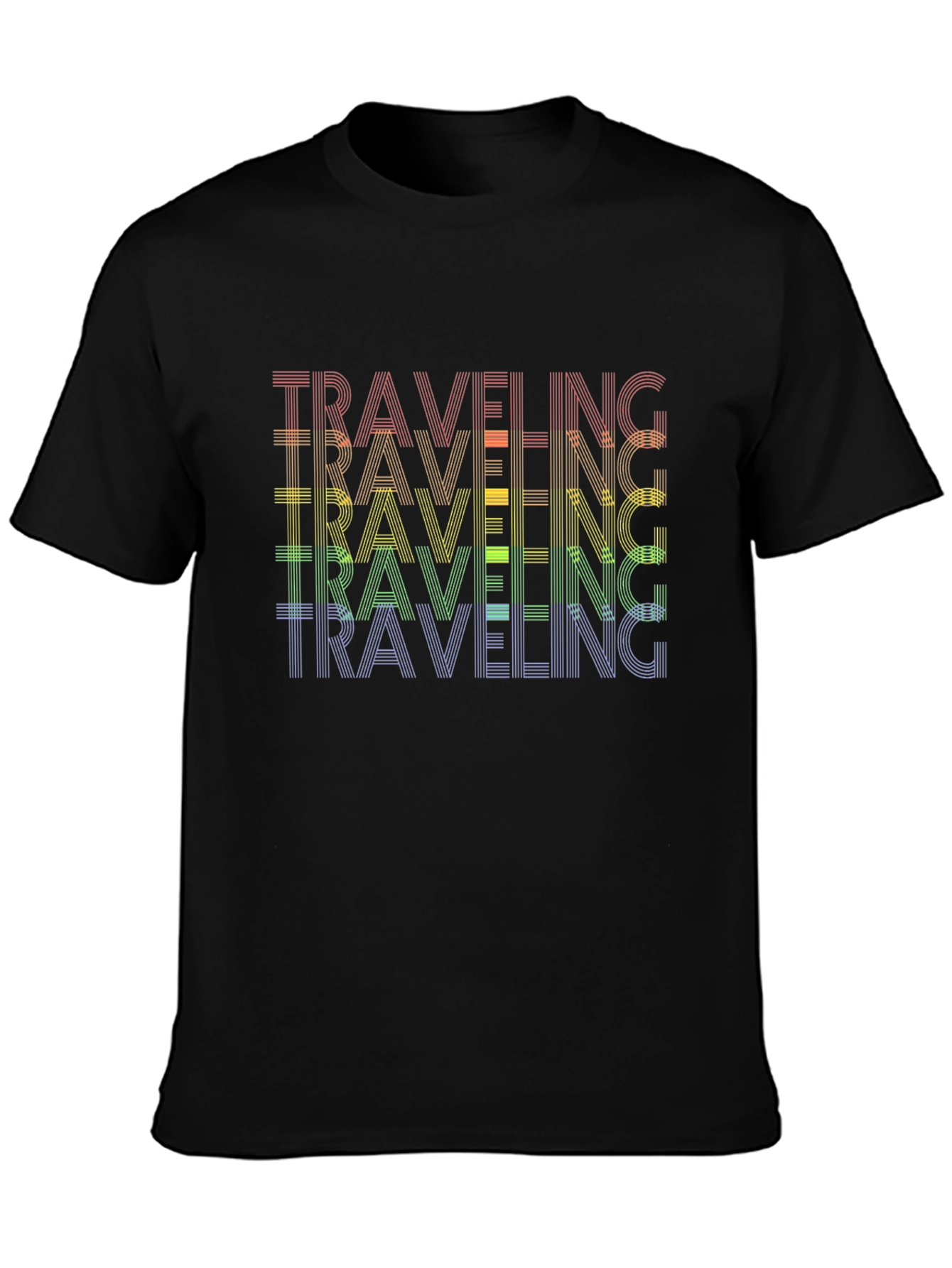 Rainbow Traveling Graphic Tee - Black