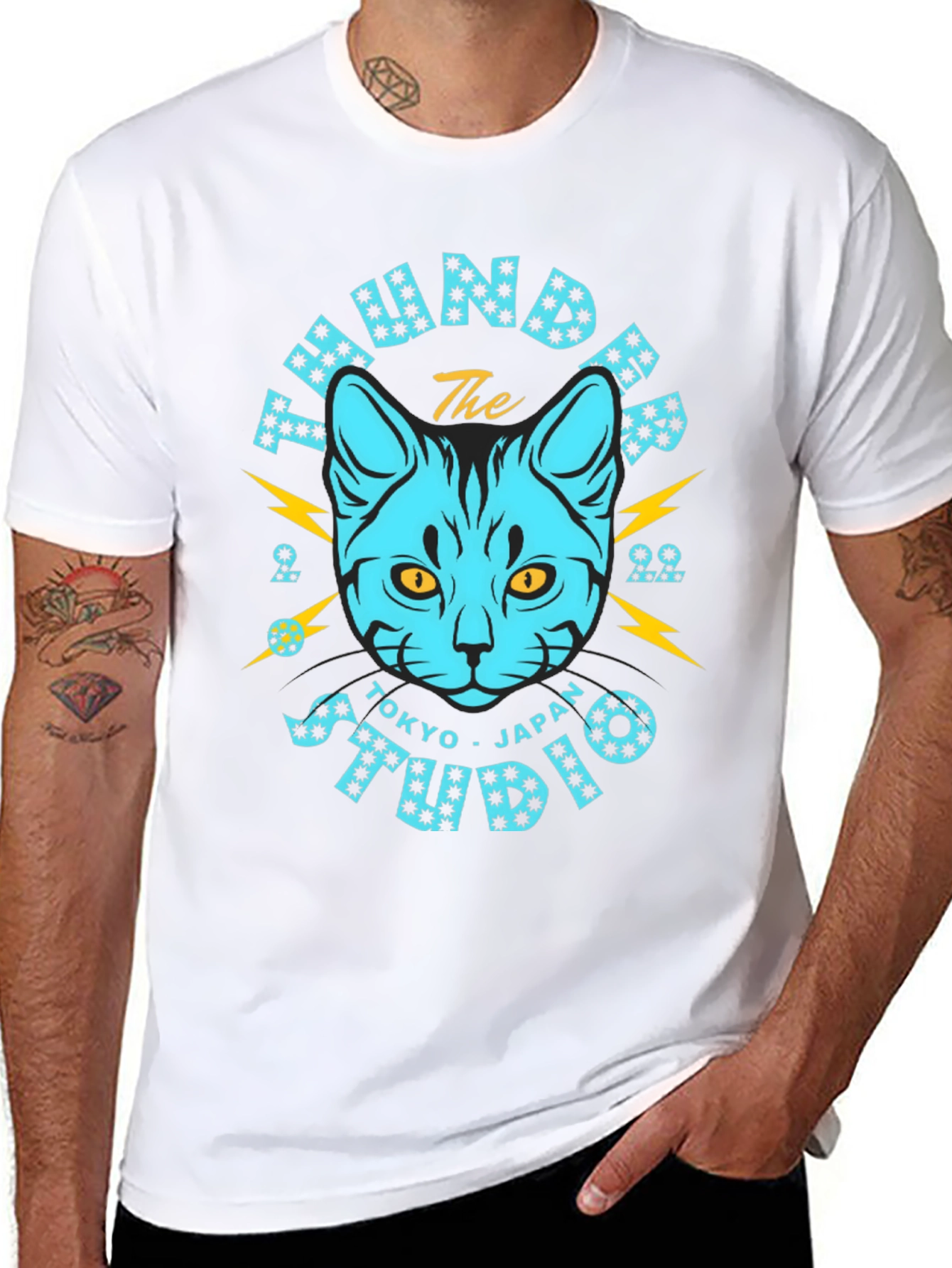 Thunder Studio Tokyo Japan Black Cat T-Shirt