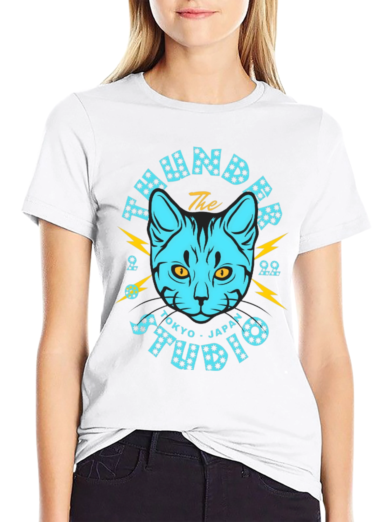 Thunder Studio Tokyo Japan Black Cat T-Shirt