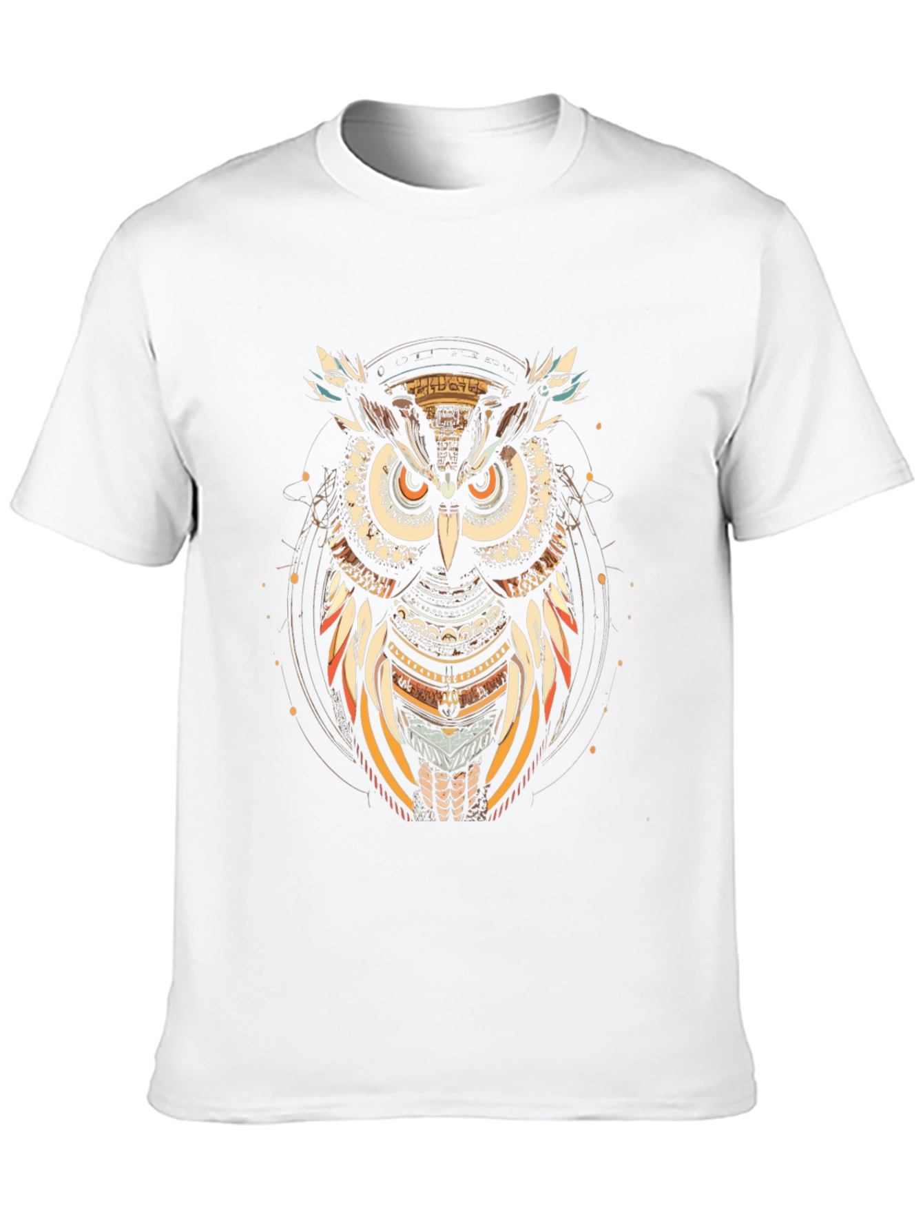 Tribal Owl Graphic Tee - Black Cotton T-Shirt