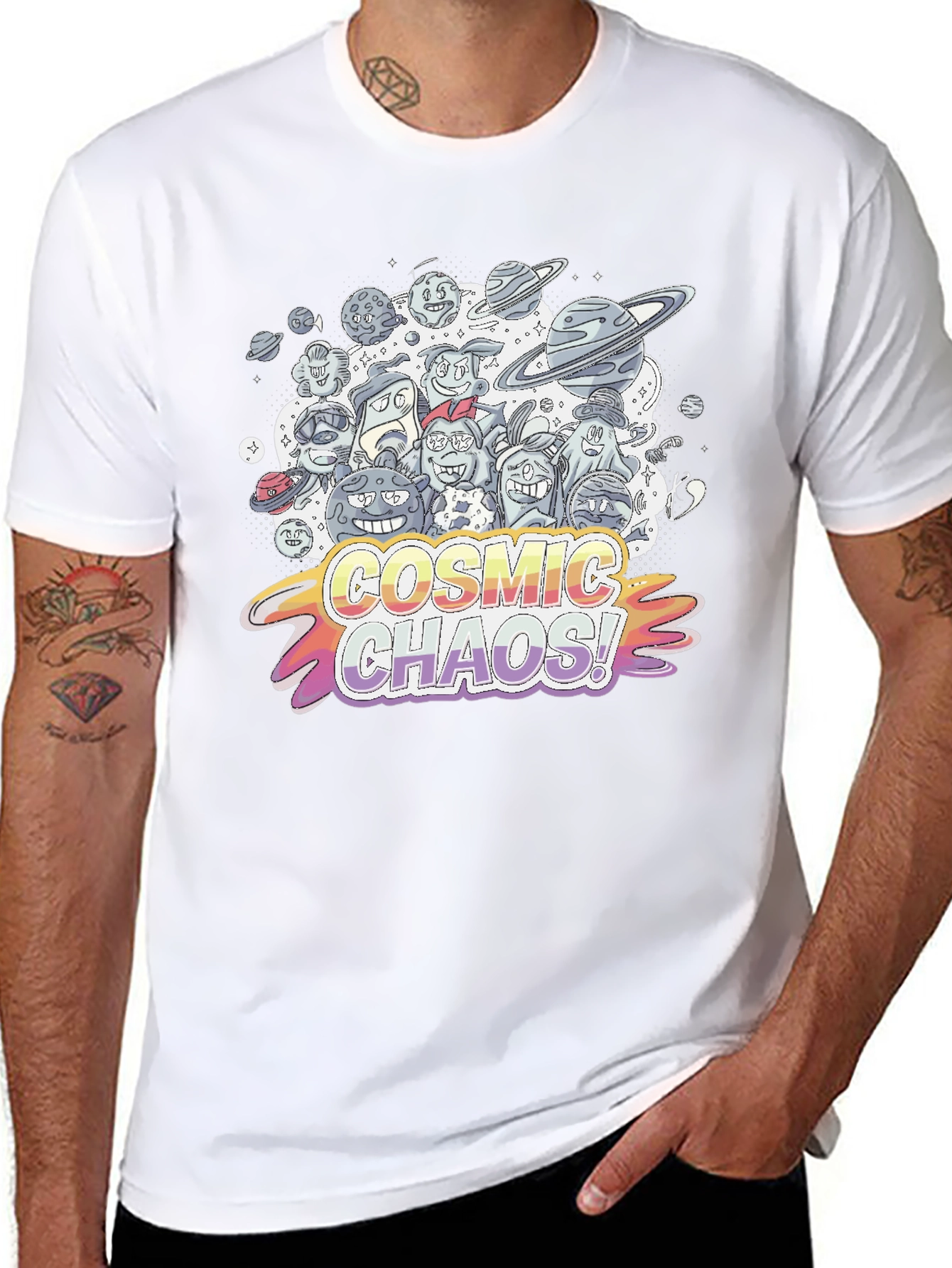 Cosmic Chaos Graphic Print T-Shirt