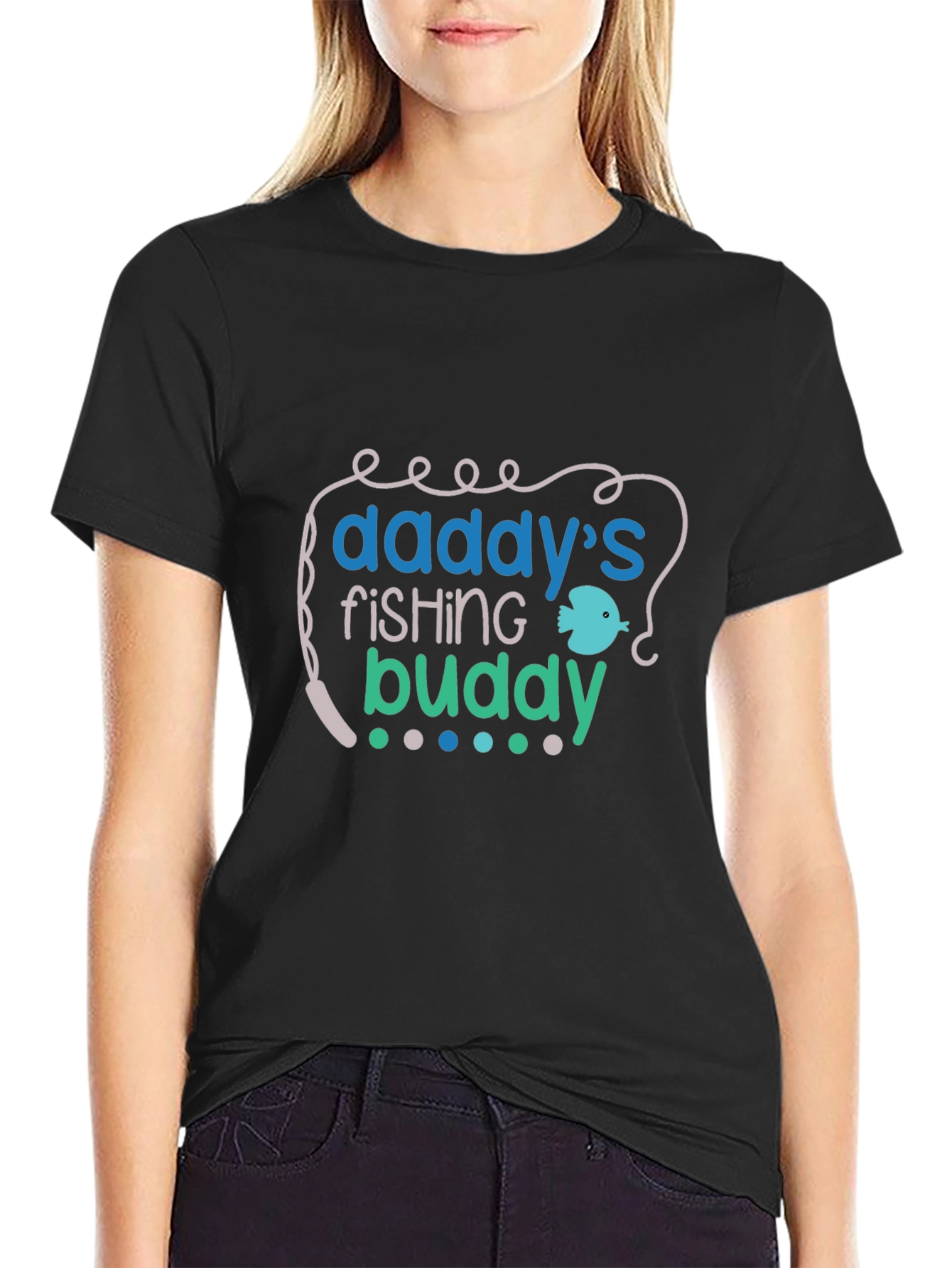 Daddys Fishing Buddy Tee - Black