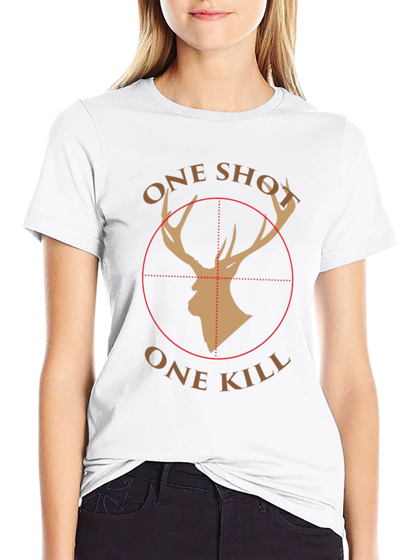 One Shot One Kill Deer Hunter Graphic T-Shirt
