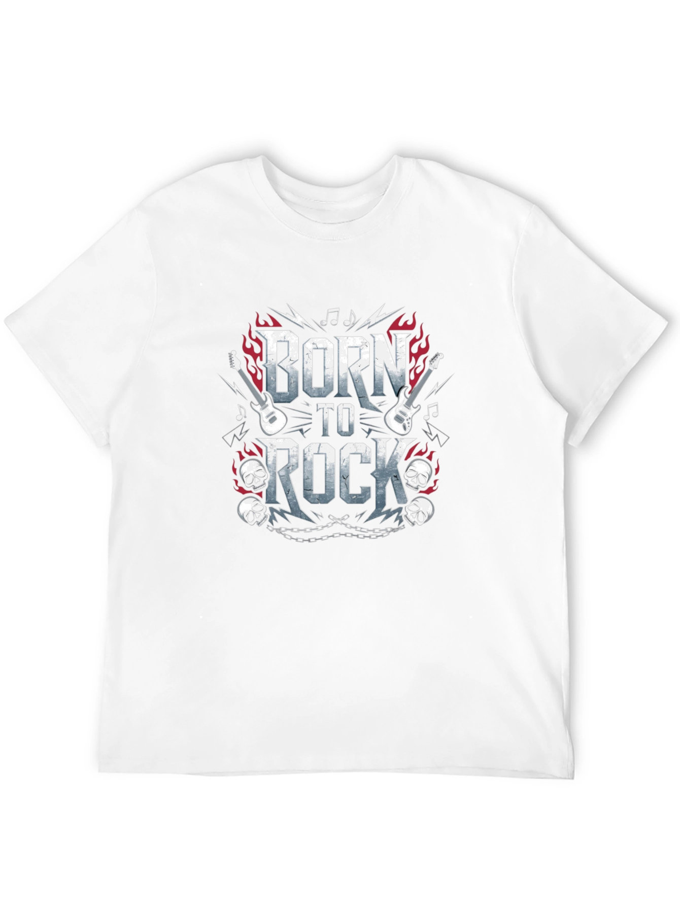 Born to Rock Graphic Print Black T-Shirt