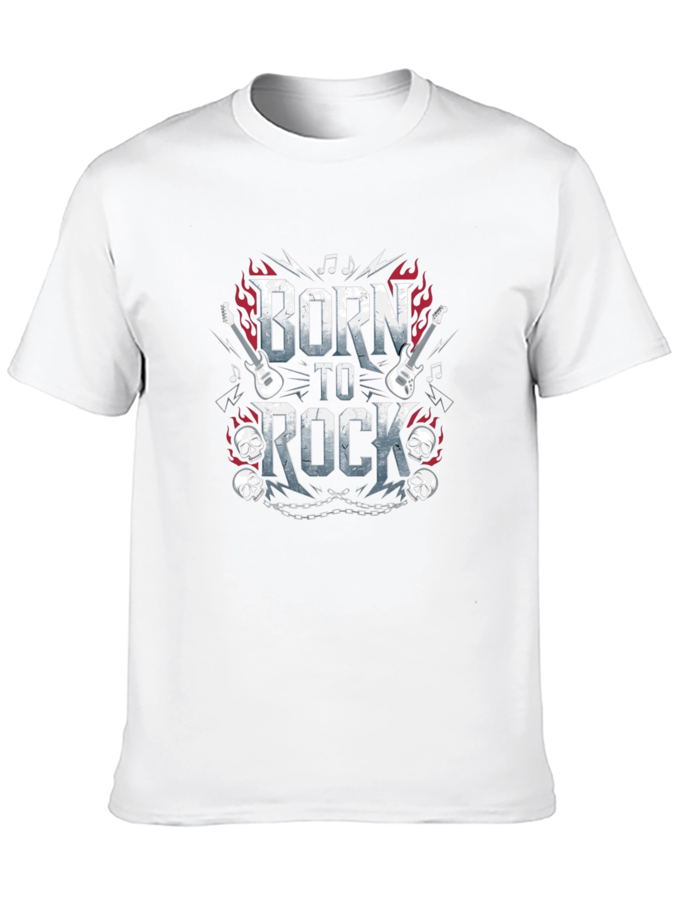 Born to Rock Graphic Print Black T-Shirt