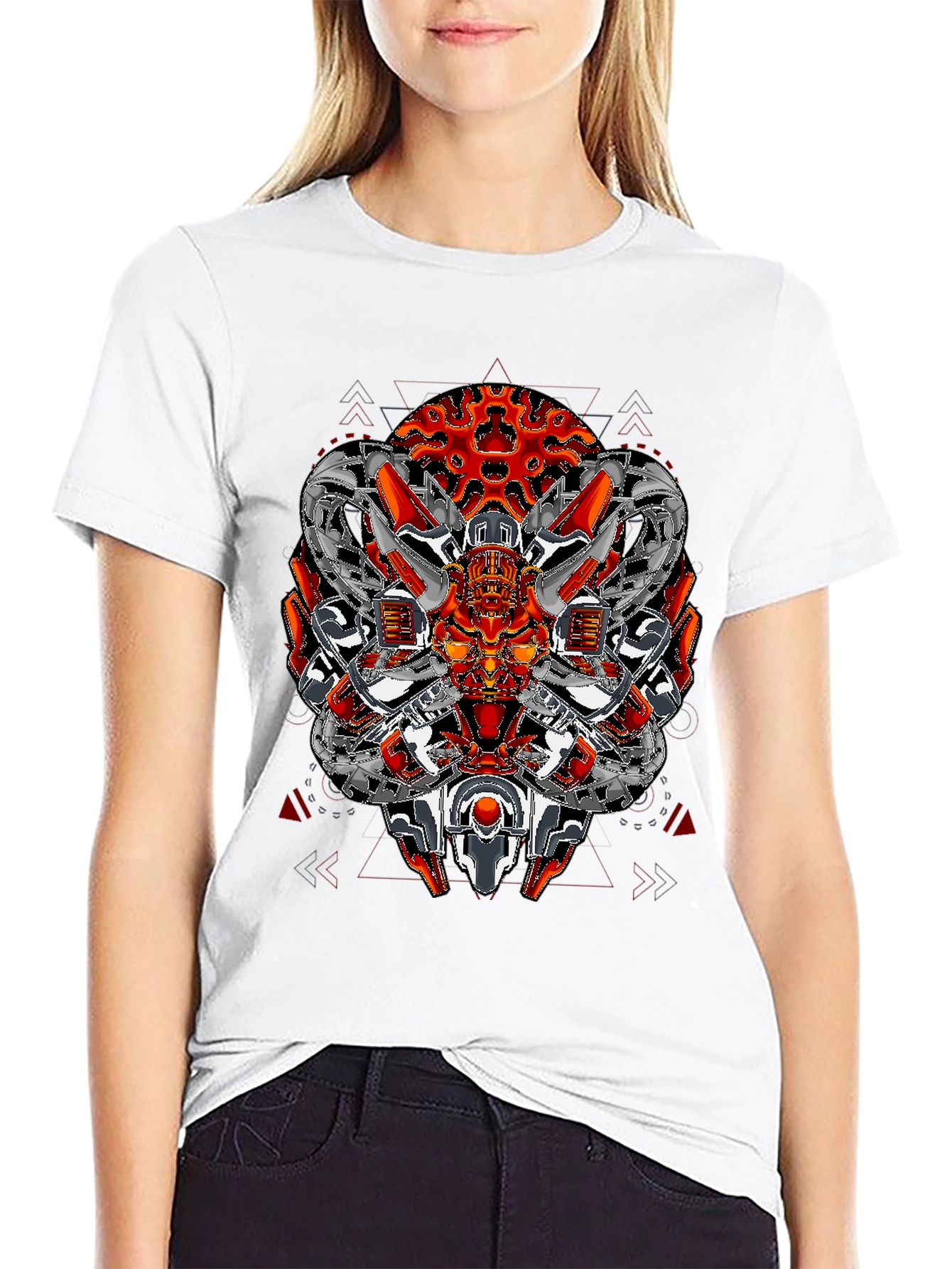 Cyberpunk Mech Graphic Tee - Futuristic Robot Design