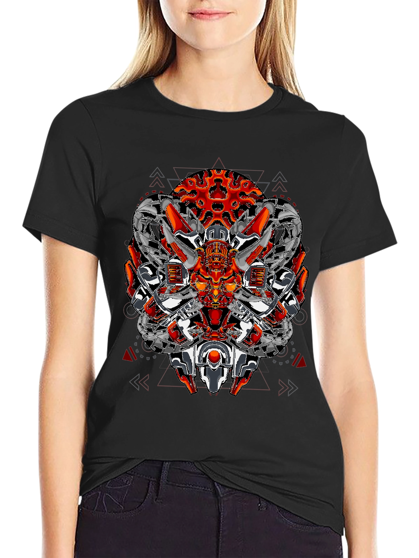 Cyberpunk Mech Graphic Tee - Futuristic Robot Design