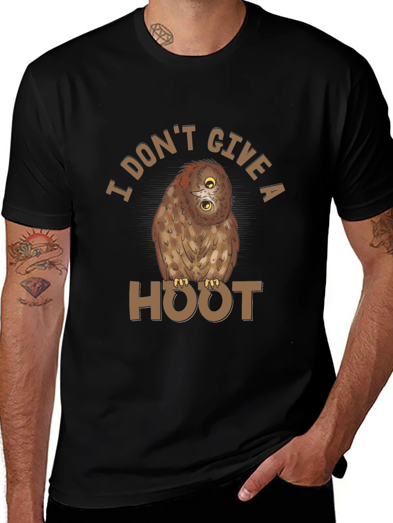 I Dont Give A Hoot Owl Graphic T-Shirt