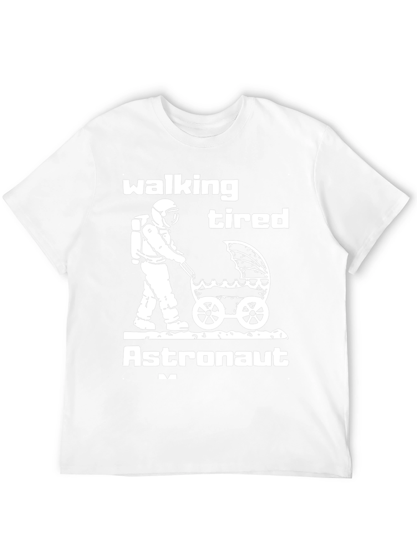 Walking Tired Astronaut Graphic T-Shirt - Novelty Space Tee