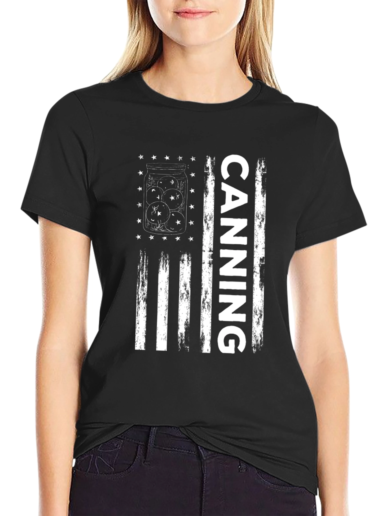 Canning Jar American Flag Graphic Tee