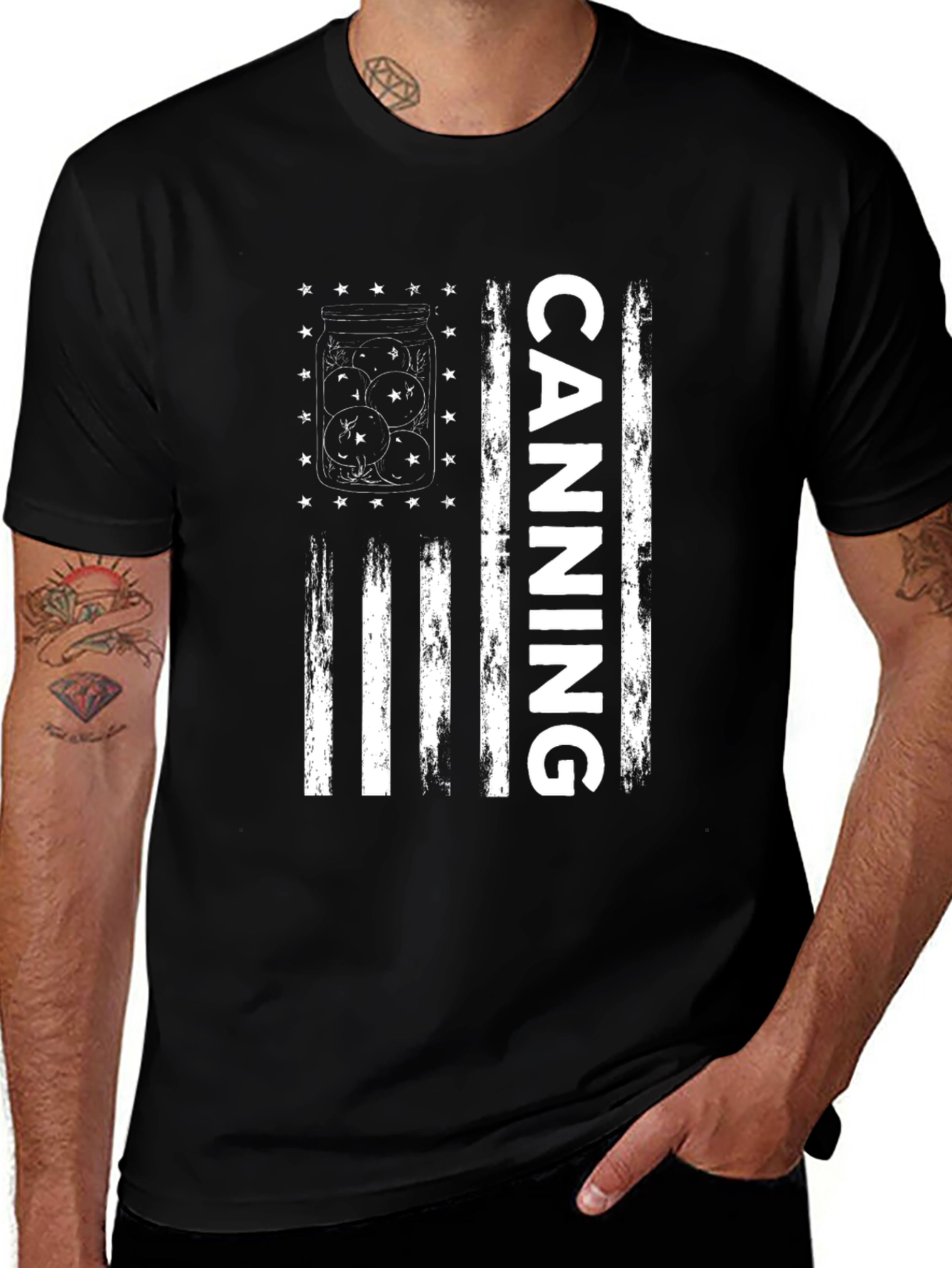 Canning Jar American Flag Graphic Tee