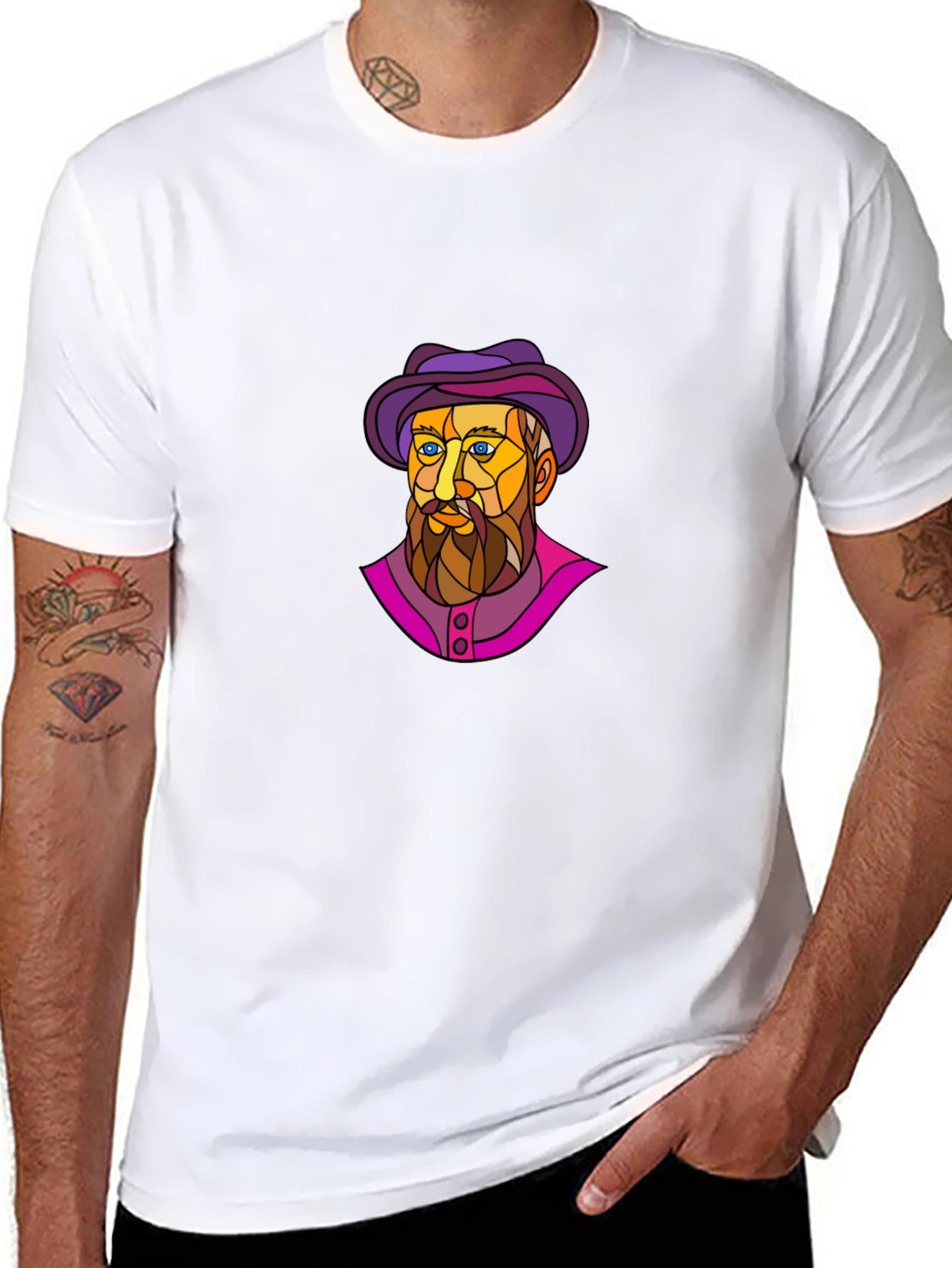 Artistic Man Portrait Graphic T-Shirt