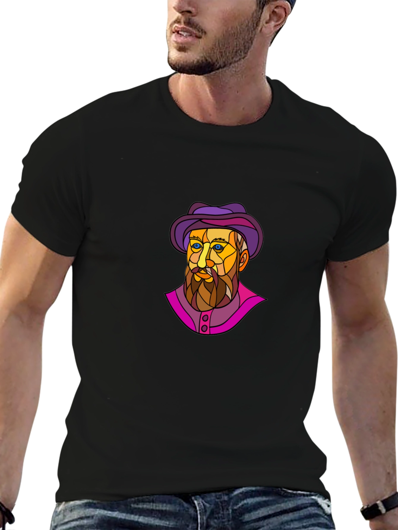 Artistic Man Portrait Graphic T-Shirt