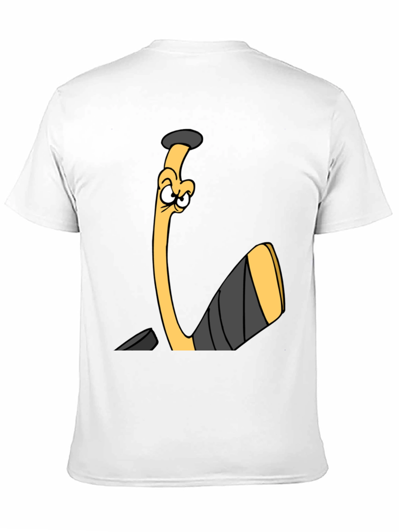 Funny Hockey Stick Cartoon Black T-Shirt