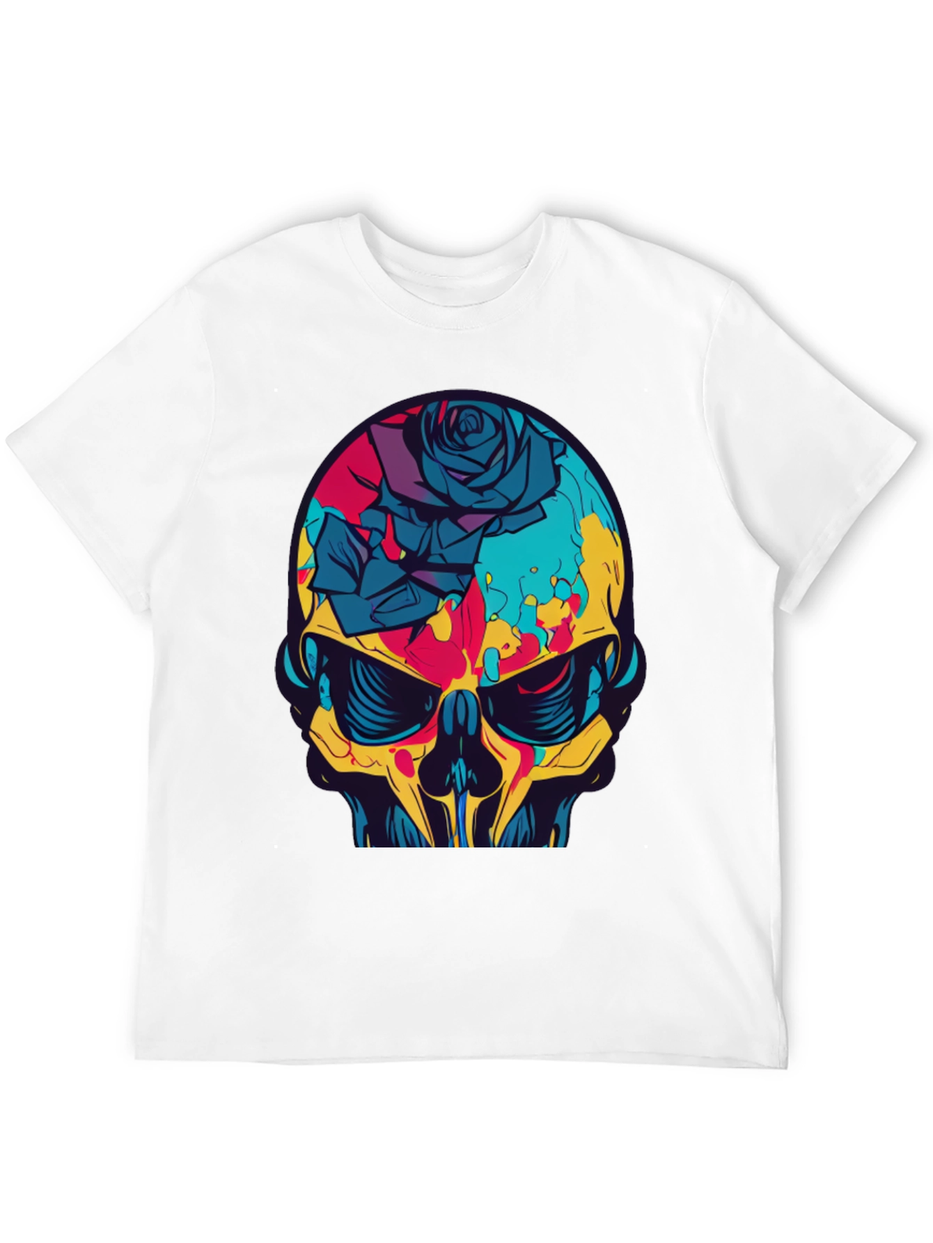 Skull & Rose Graphic Tee - Bold Edgy Design