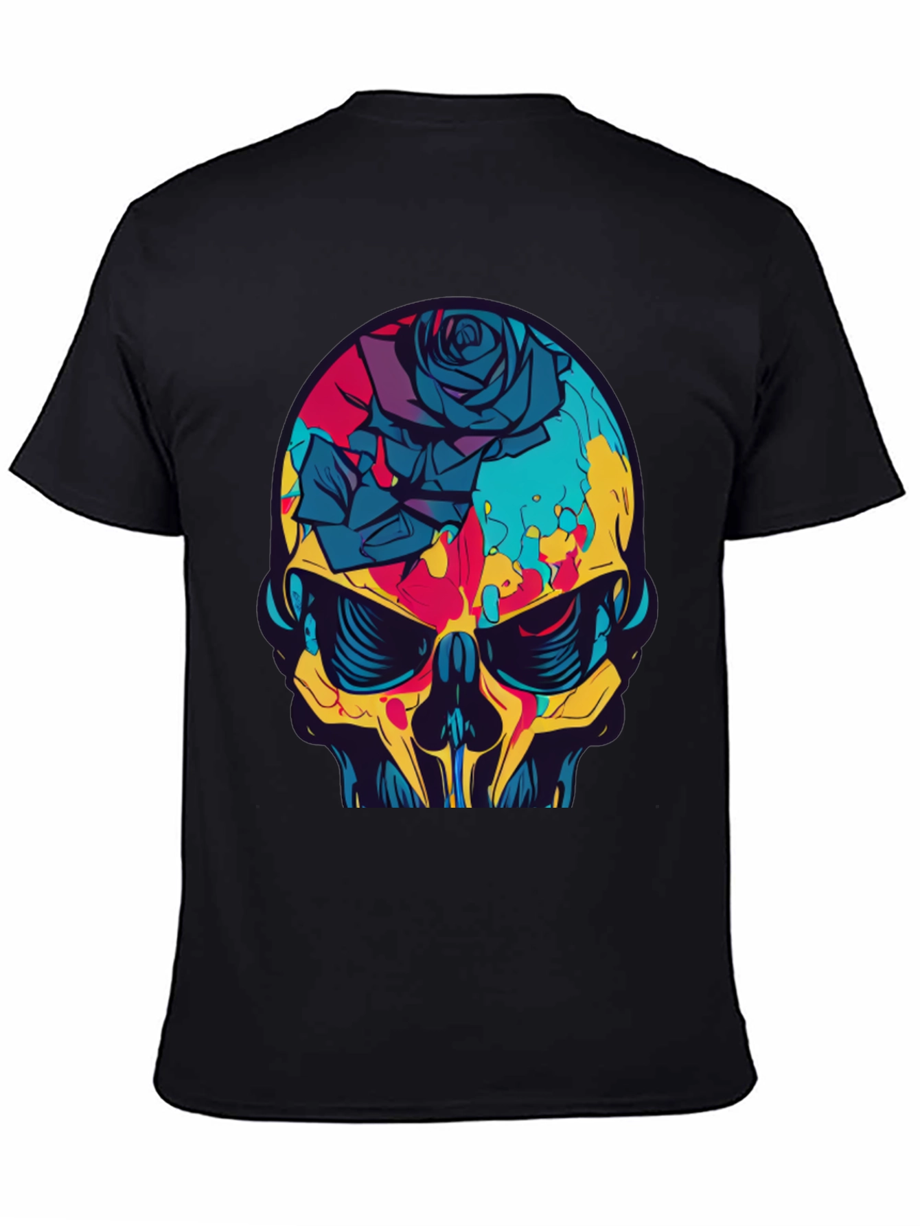 Skull & Rose Graphic Tee - Bold Edgy Design