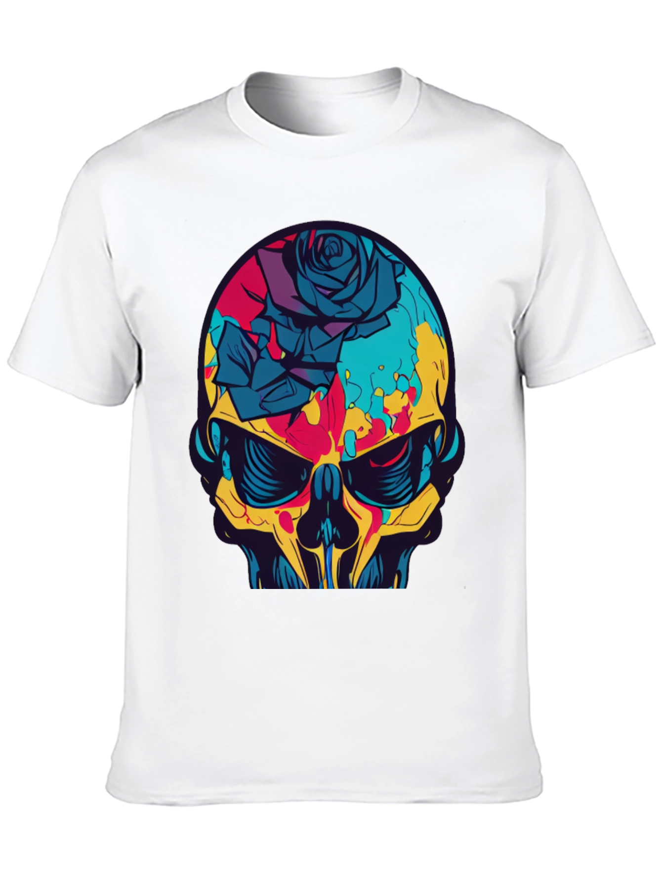 Skull & Rose Graphic Tee - Bold Edgy Design