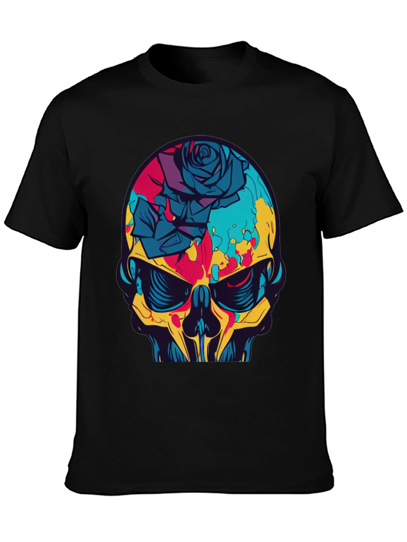 Skull & Rose Graphic Tee - Bold Edgy Design