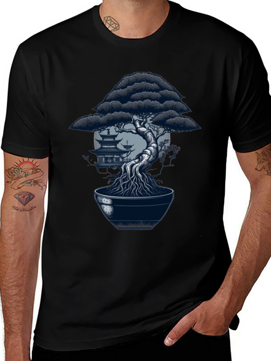 Bonsai Tree Graphic Tee - Zen Style Shirt