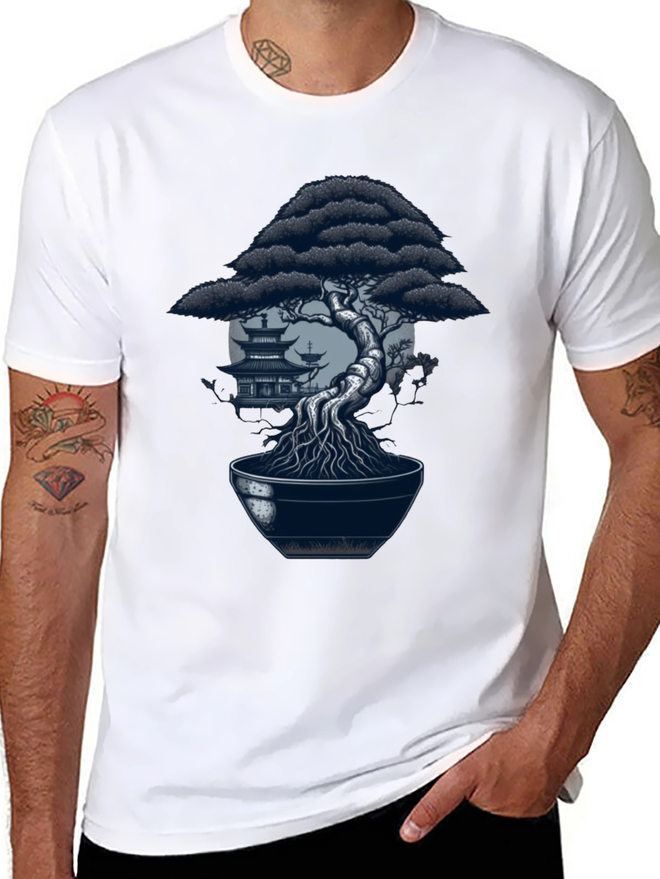 Bonsai Tree Graphic Tee - Zen Style Shirt