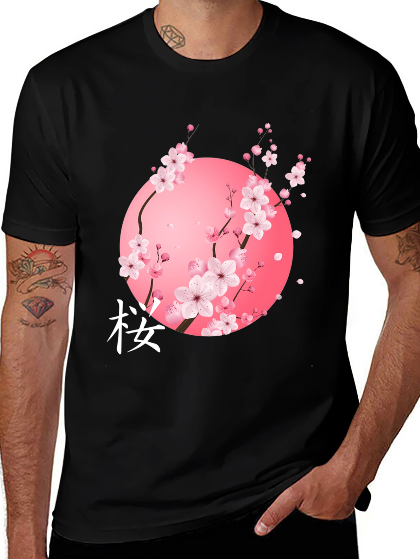 Cherry Blossom Black T-Shirt