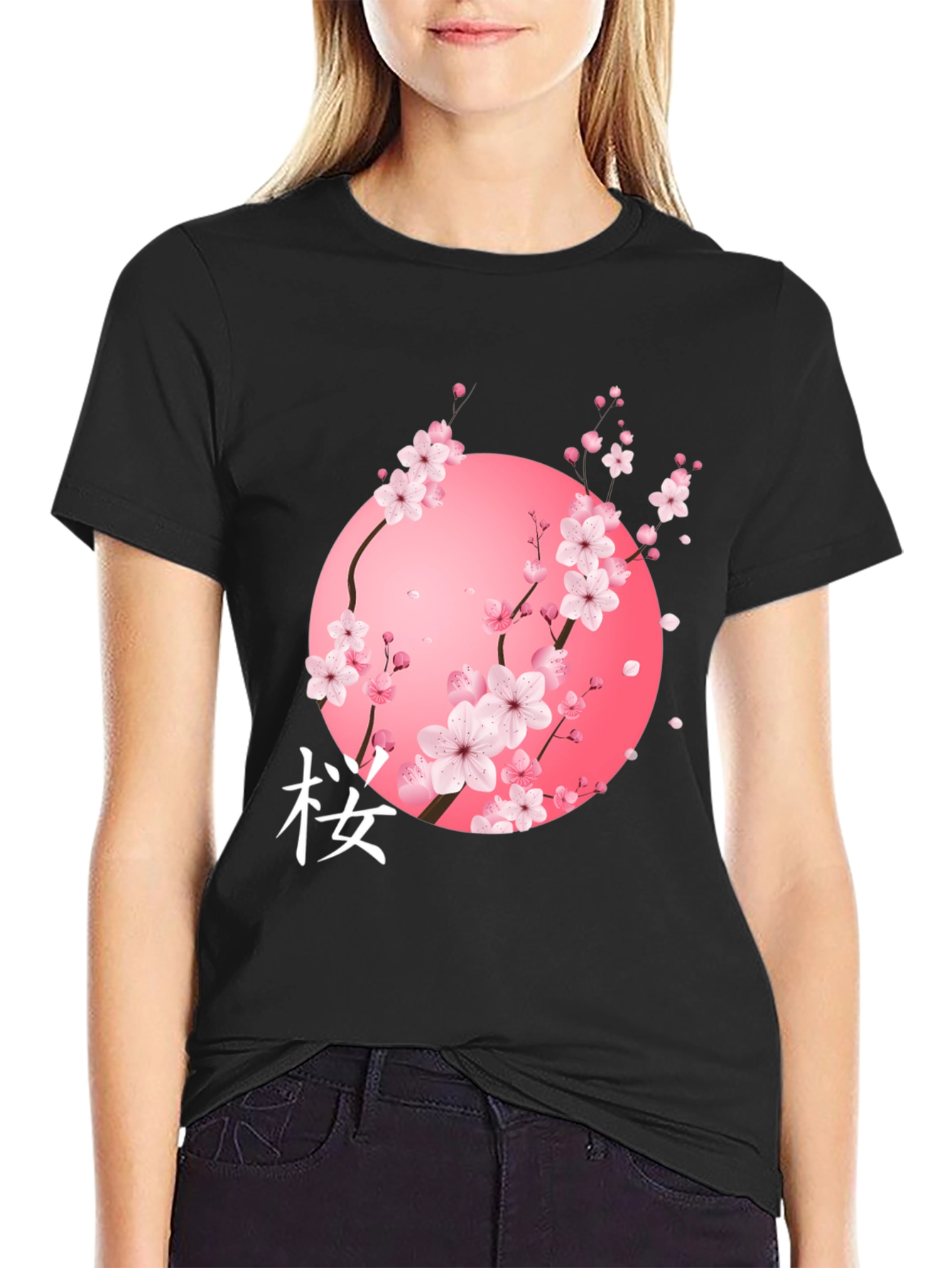 Cherry Blossom Black T-Shirt