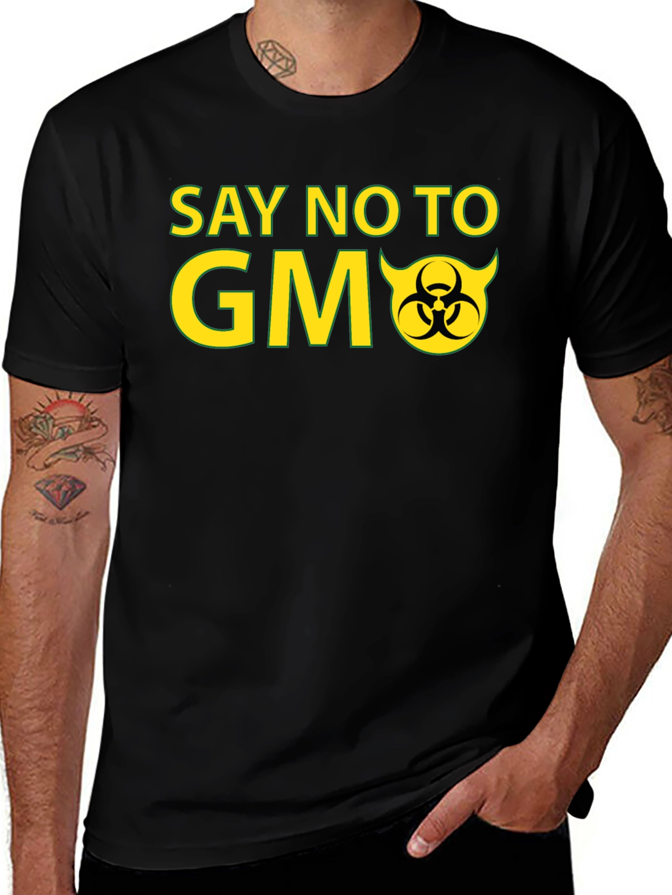 Say No to GMO Black T-Shirt