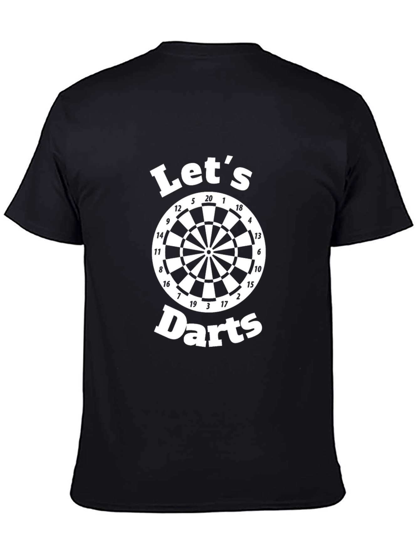 Mens Lets Darts Graphic T-Shirt - Black