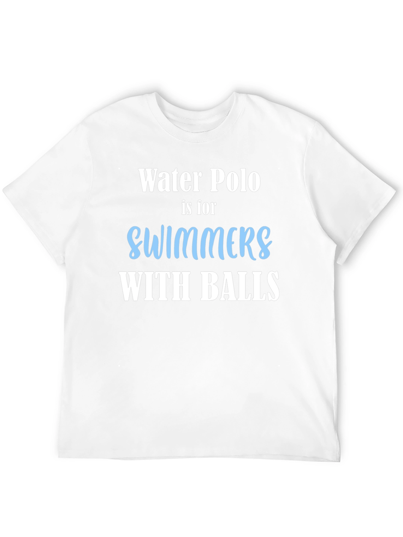 Water Polo Swimmers with Balls Black Graphic T-Shirt