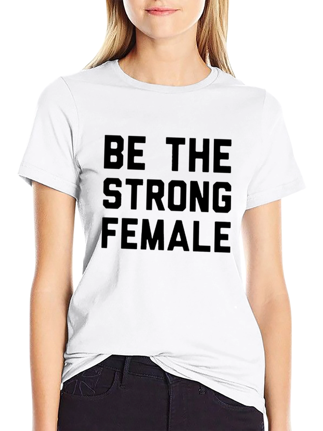 Be The Strong Female Graphic Tee - Black