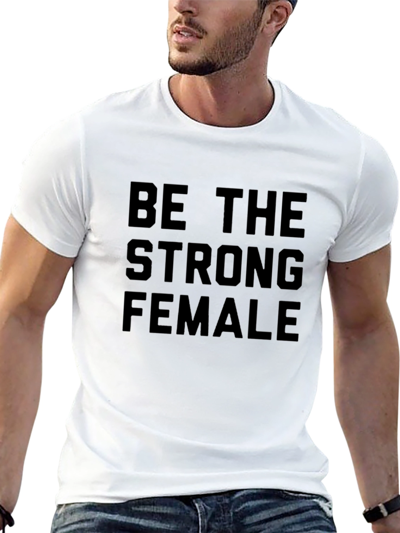 Be The Strong Female Graphic Tee - Black