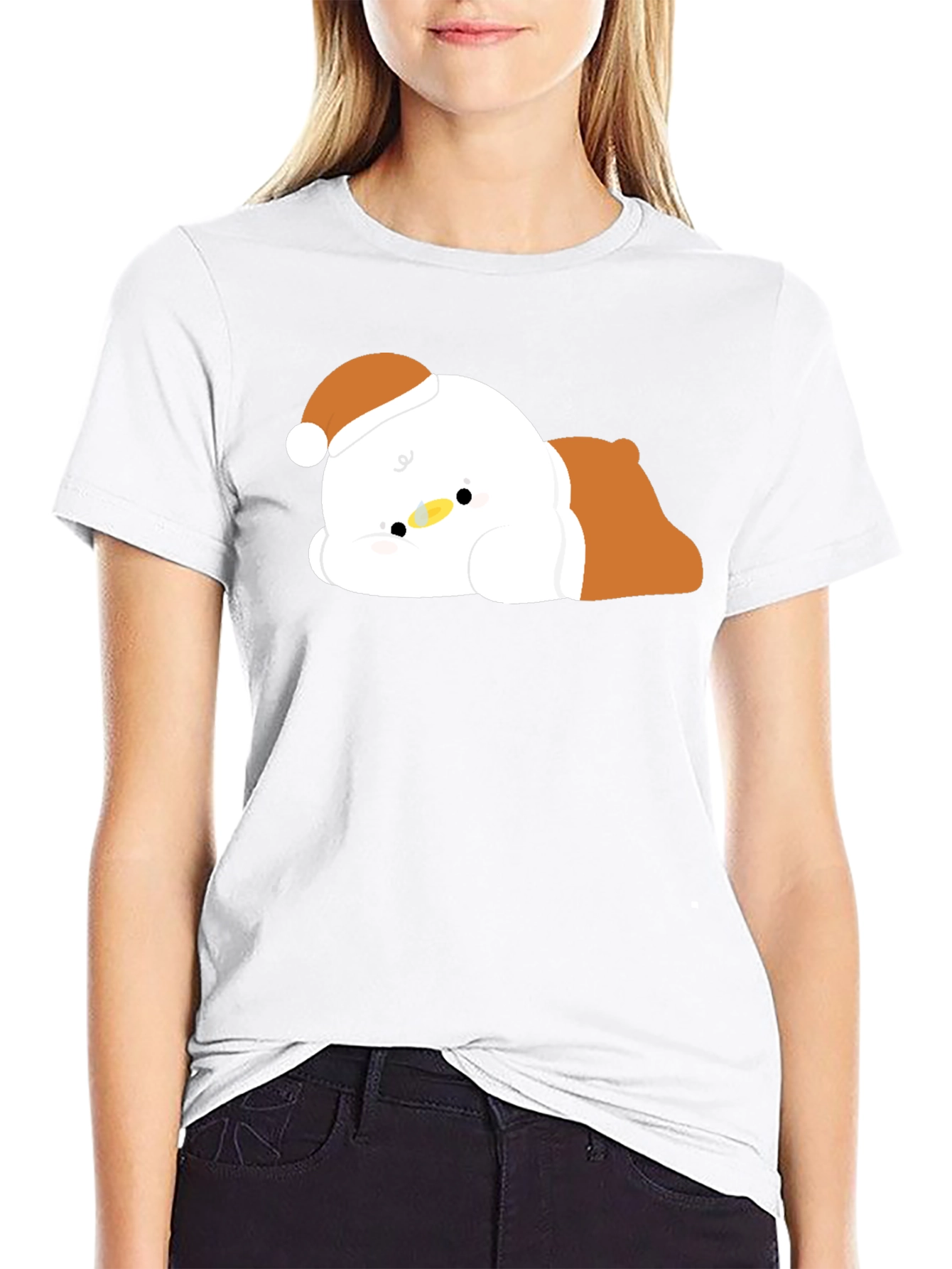 Cute Duck in Santa Hat T-Shirt