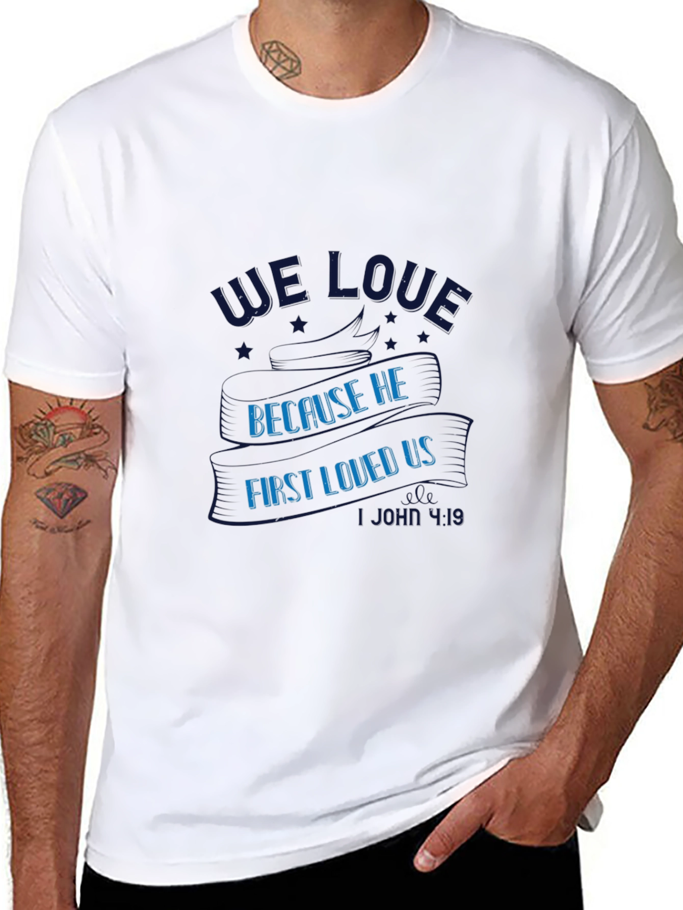 We Love Because He First Loved Us Black Tee