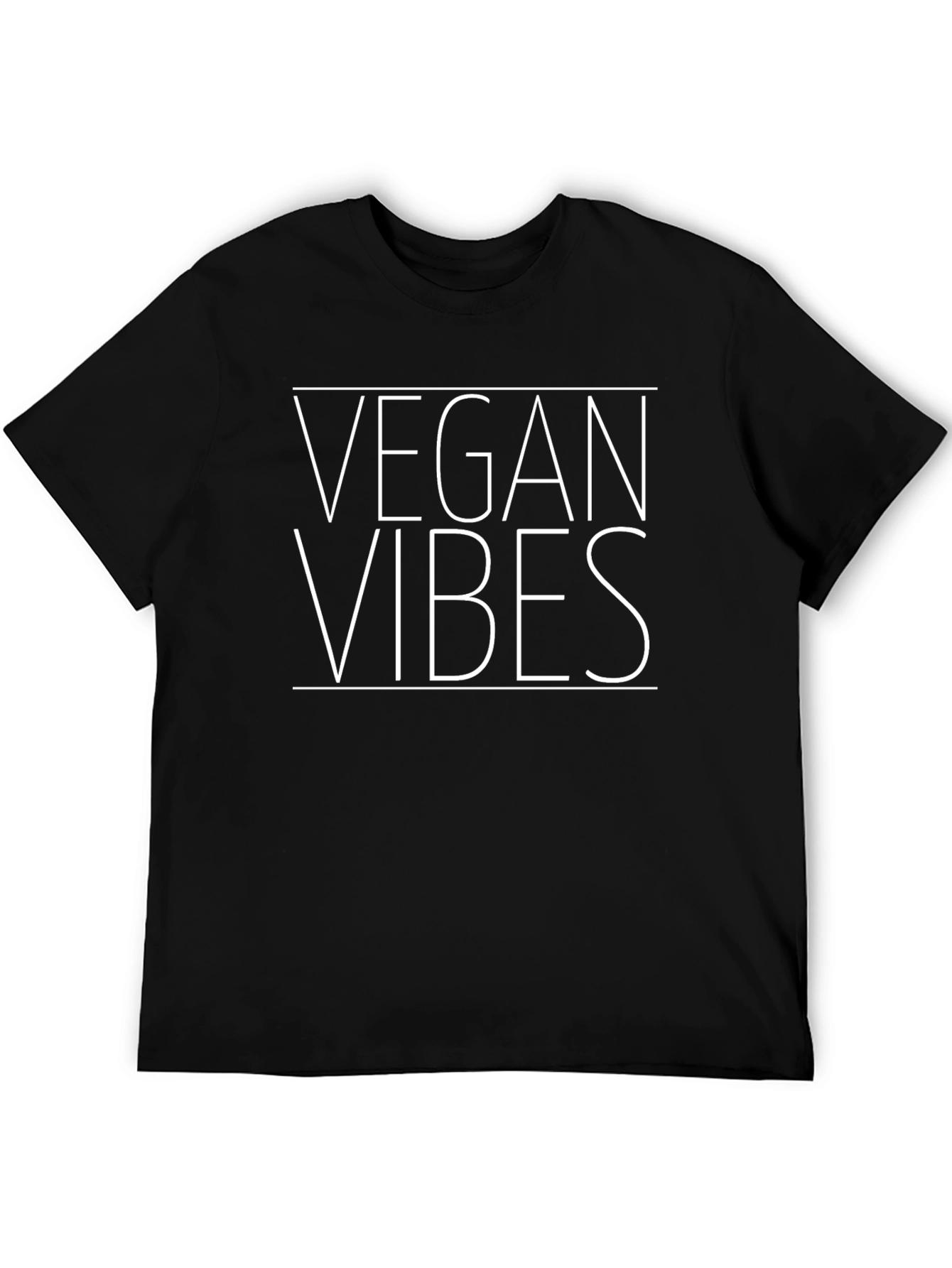 Vegan Vibes Graphic Tee - Black Crew Neck T-Shirt