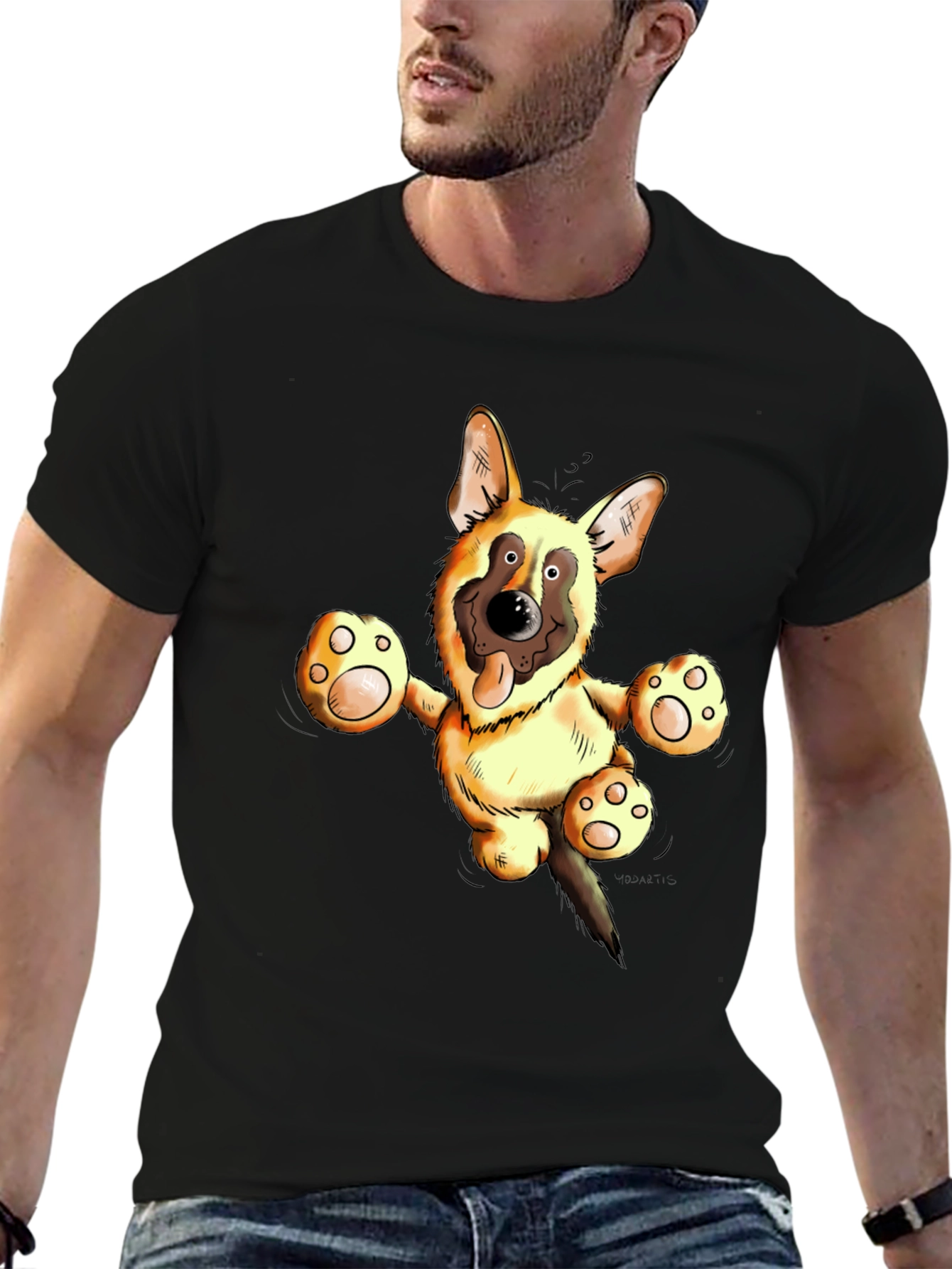 Cartoon German Shepherd Graphic Tee