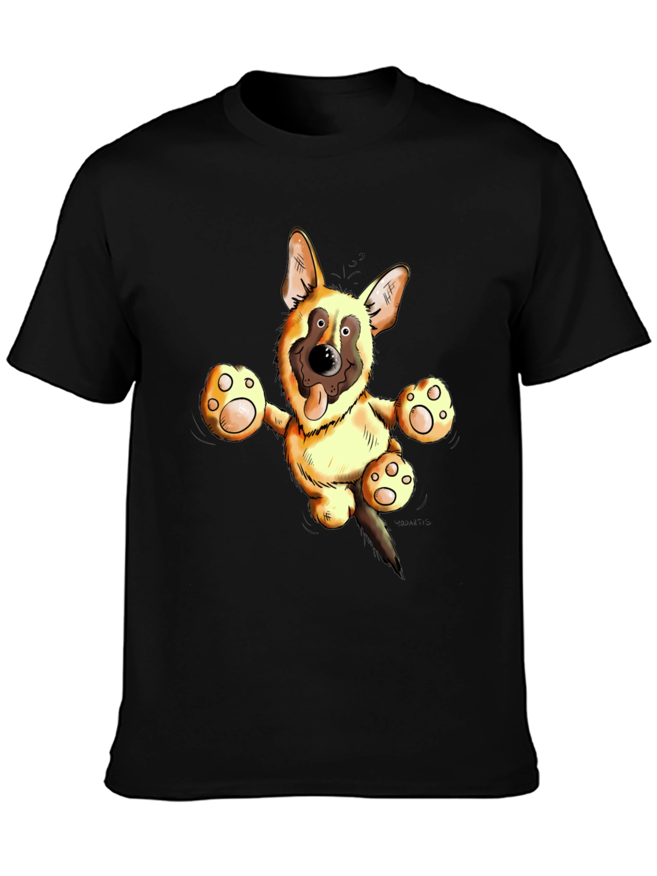 Cartoon German Shepherd Graphic Tee