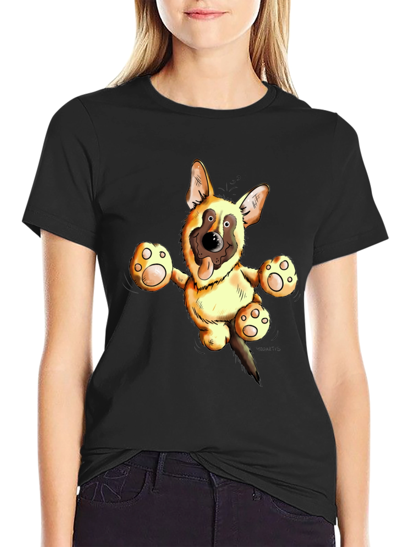 Cartoon German Shepherd Graphic Tee
