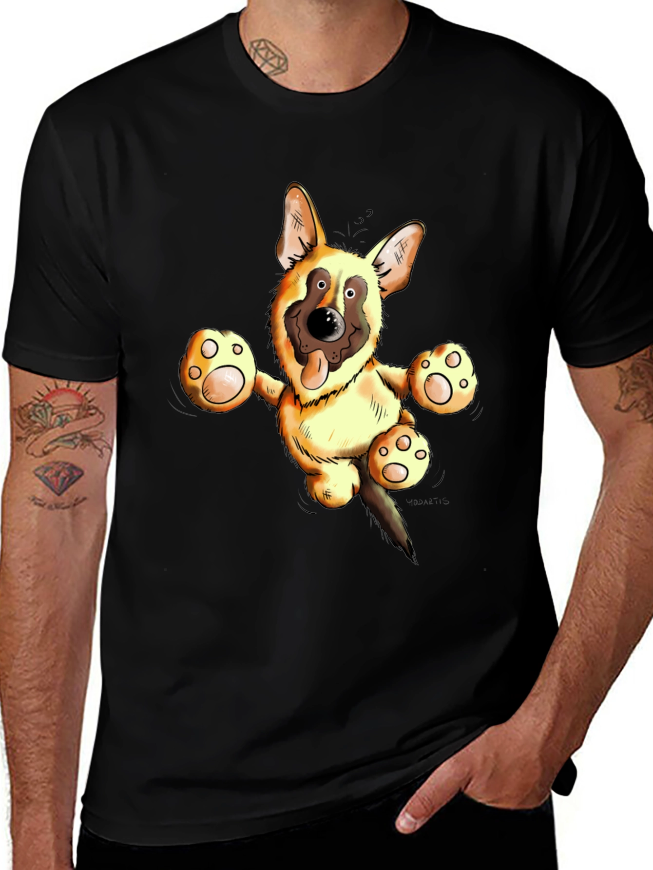 Cartoon German Shepherd Graphic Tee