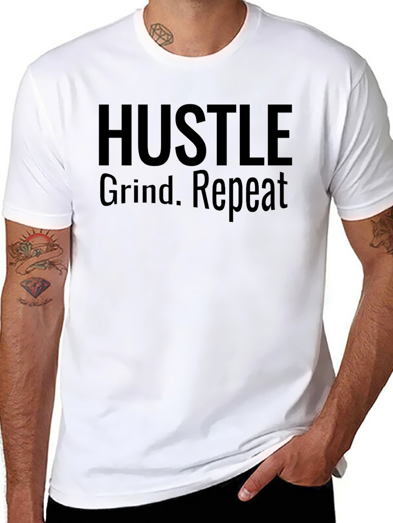 Hustle Grind Repeat Black T-Shirt