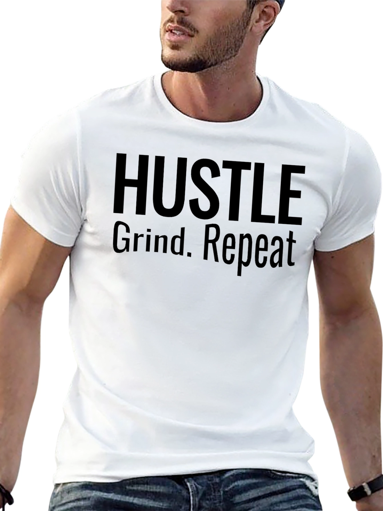 Hustle Grind Repeat Black T-Shirt