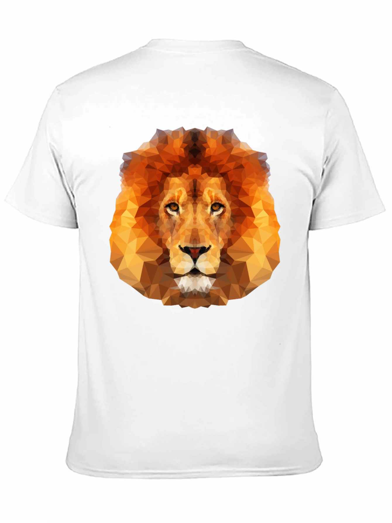Geometric Lion Graphic Tee - Black Crew Neck