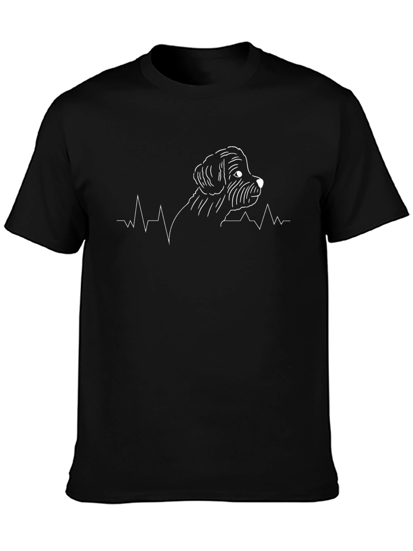 Dog Heartbeat T-Shirt - Mens Black Tee
