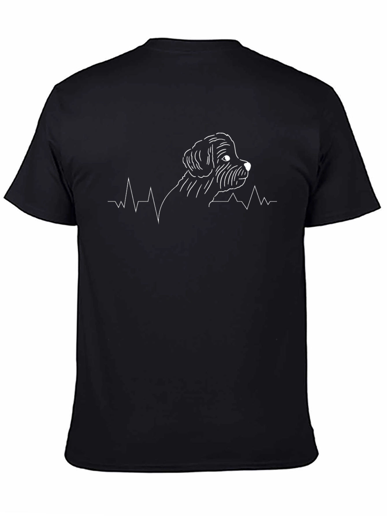Dog Heartbeat T-Shirt - Mens Black Tee