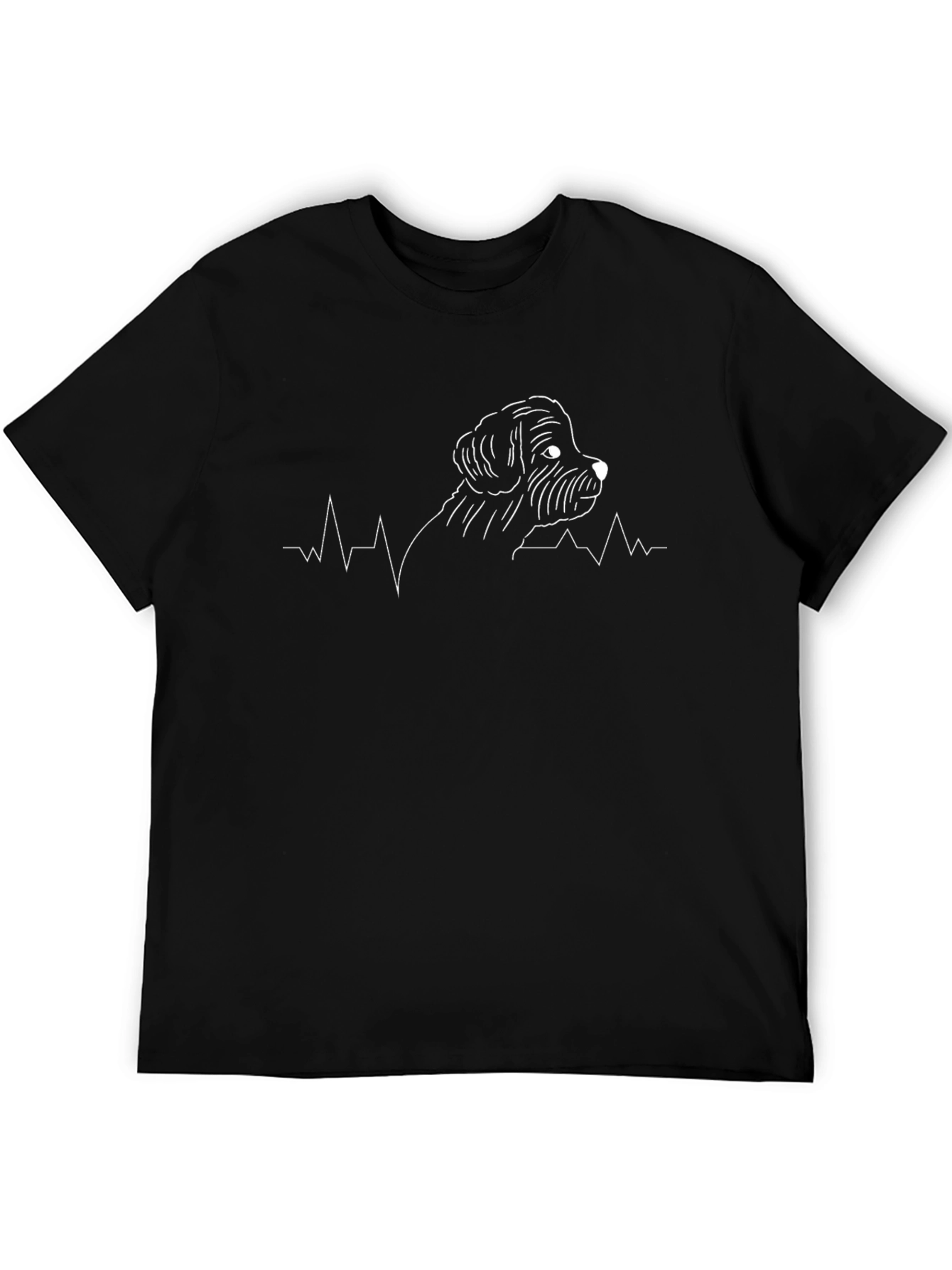 Dog Heartbeat T-Shirt - Mens Black Tee