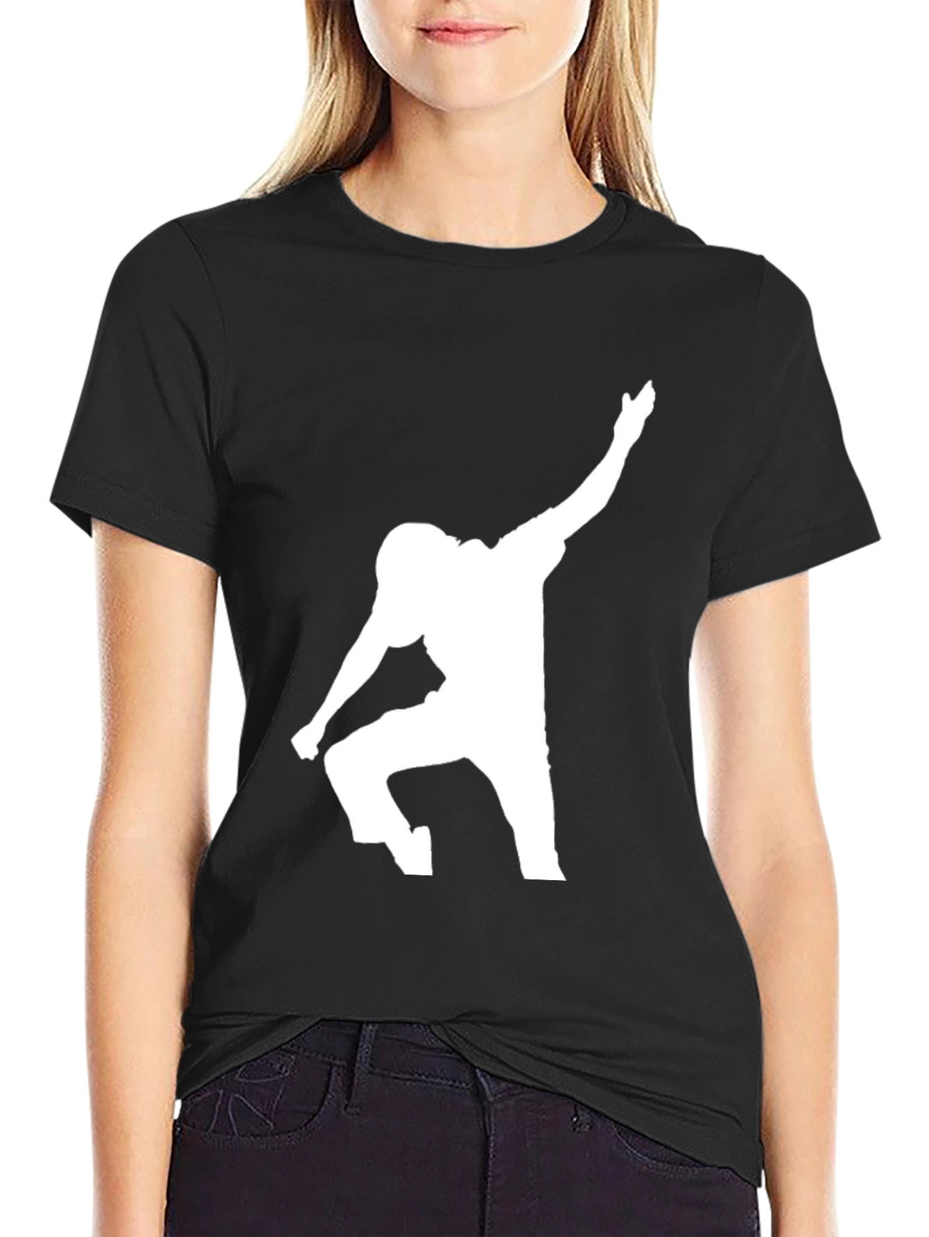 Football Player Silhouette Graphic Tee