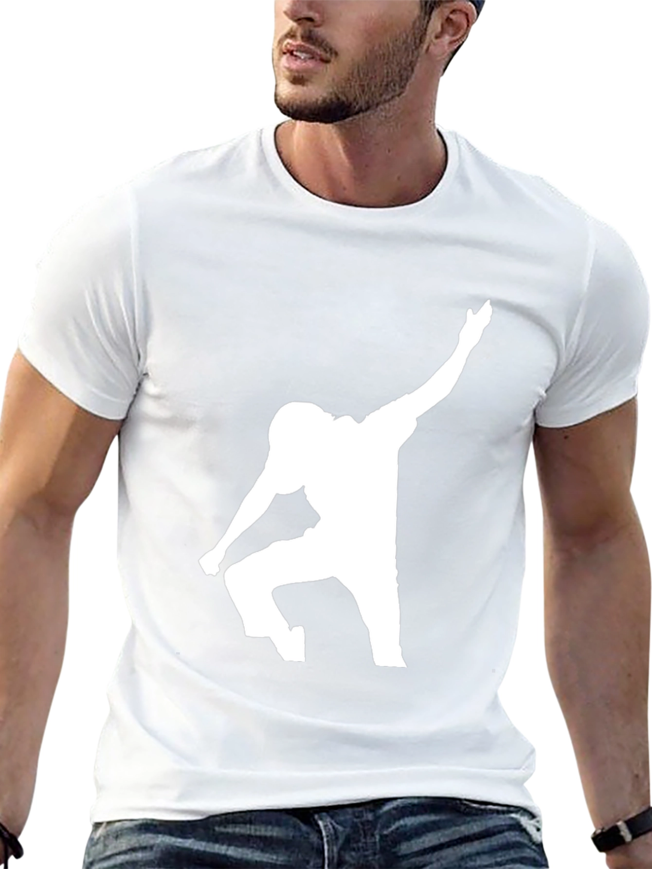 Football Player Silhouette Graphic Tee