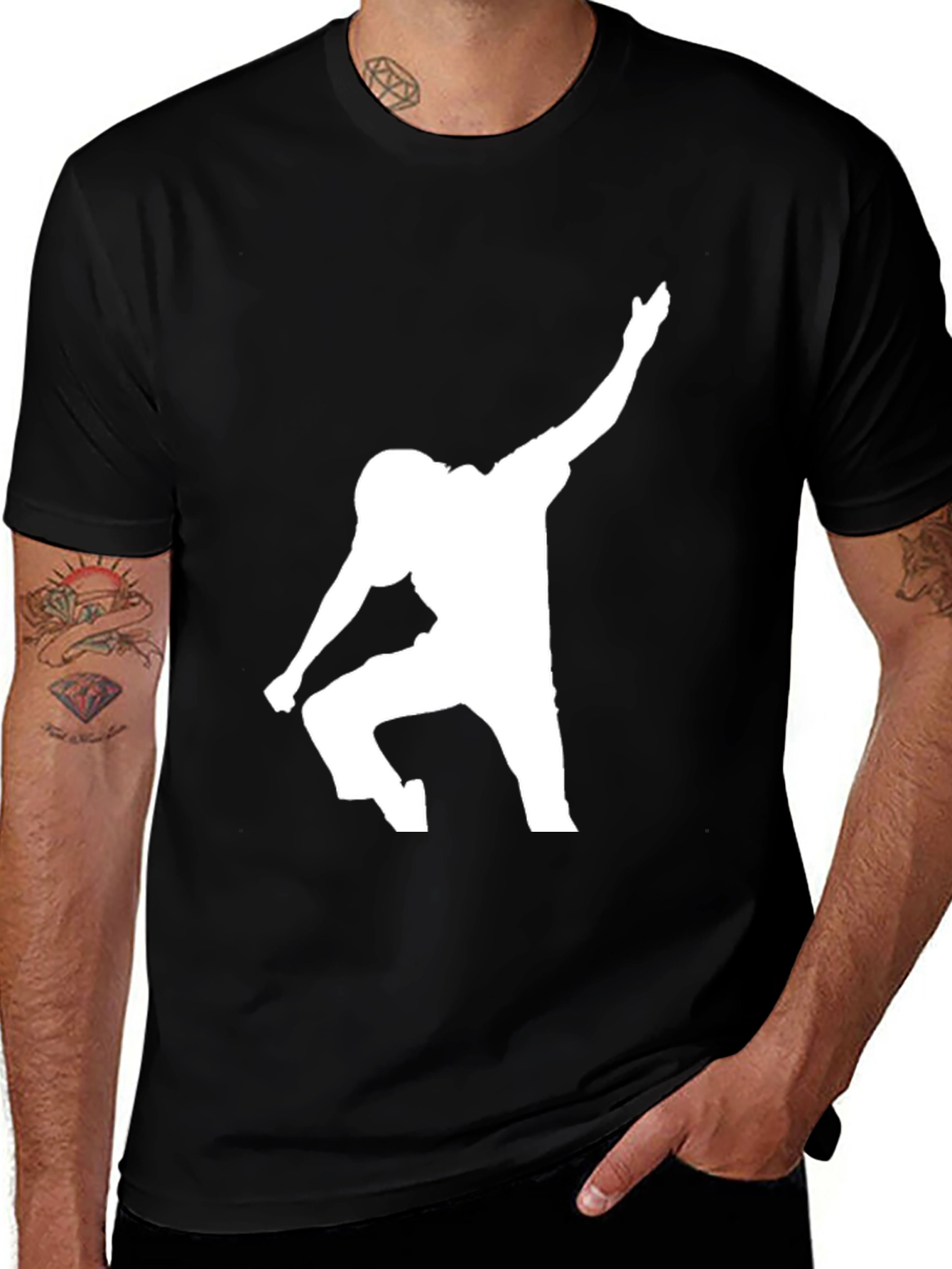Football Player Silhouette Graphic Tee
