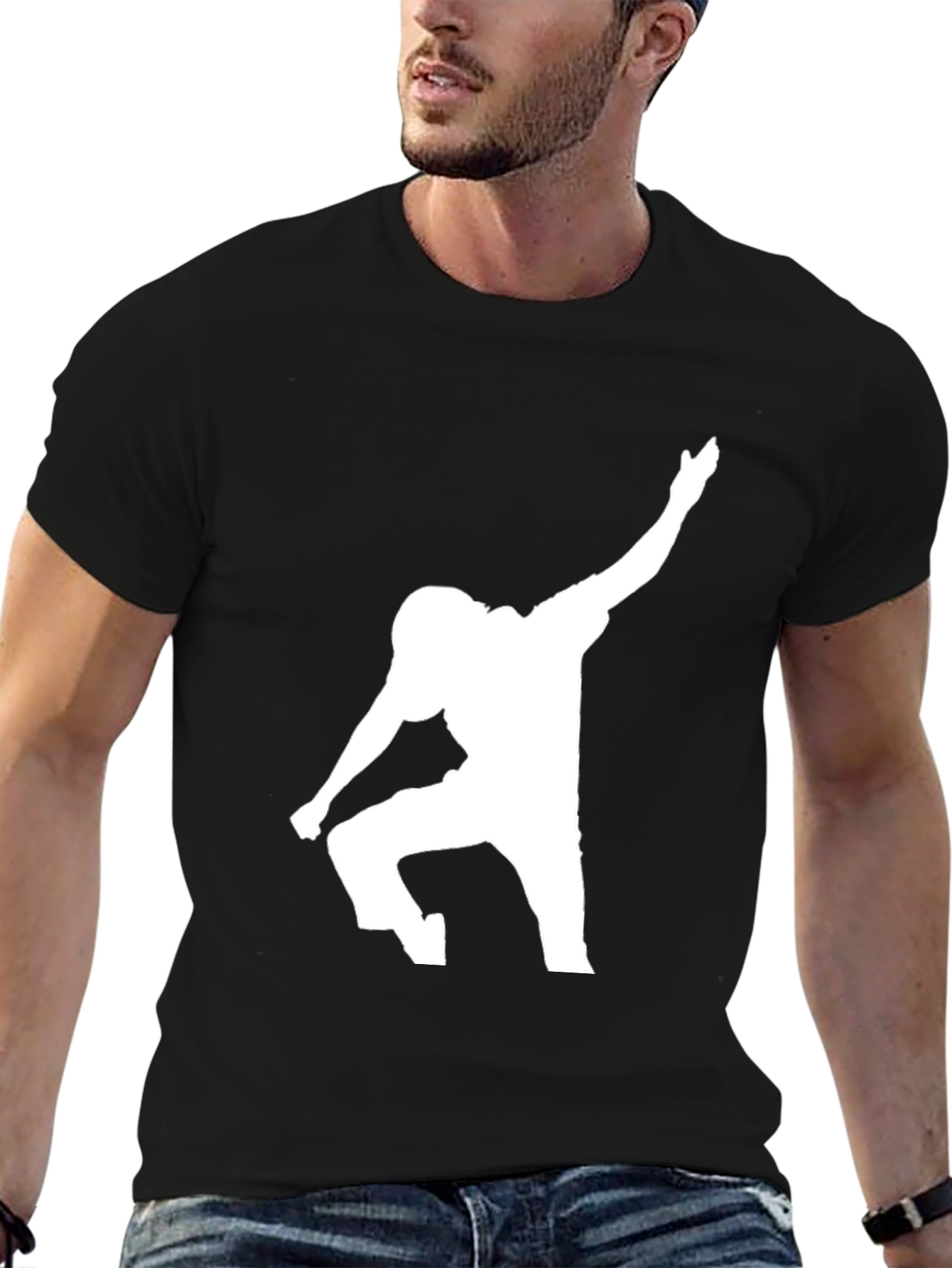 Football Player Silhouette Graphic Tee