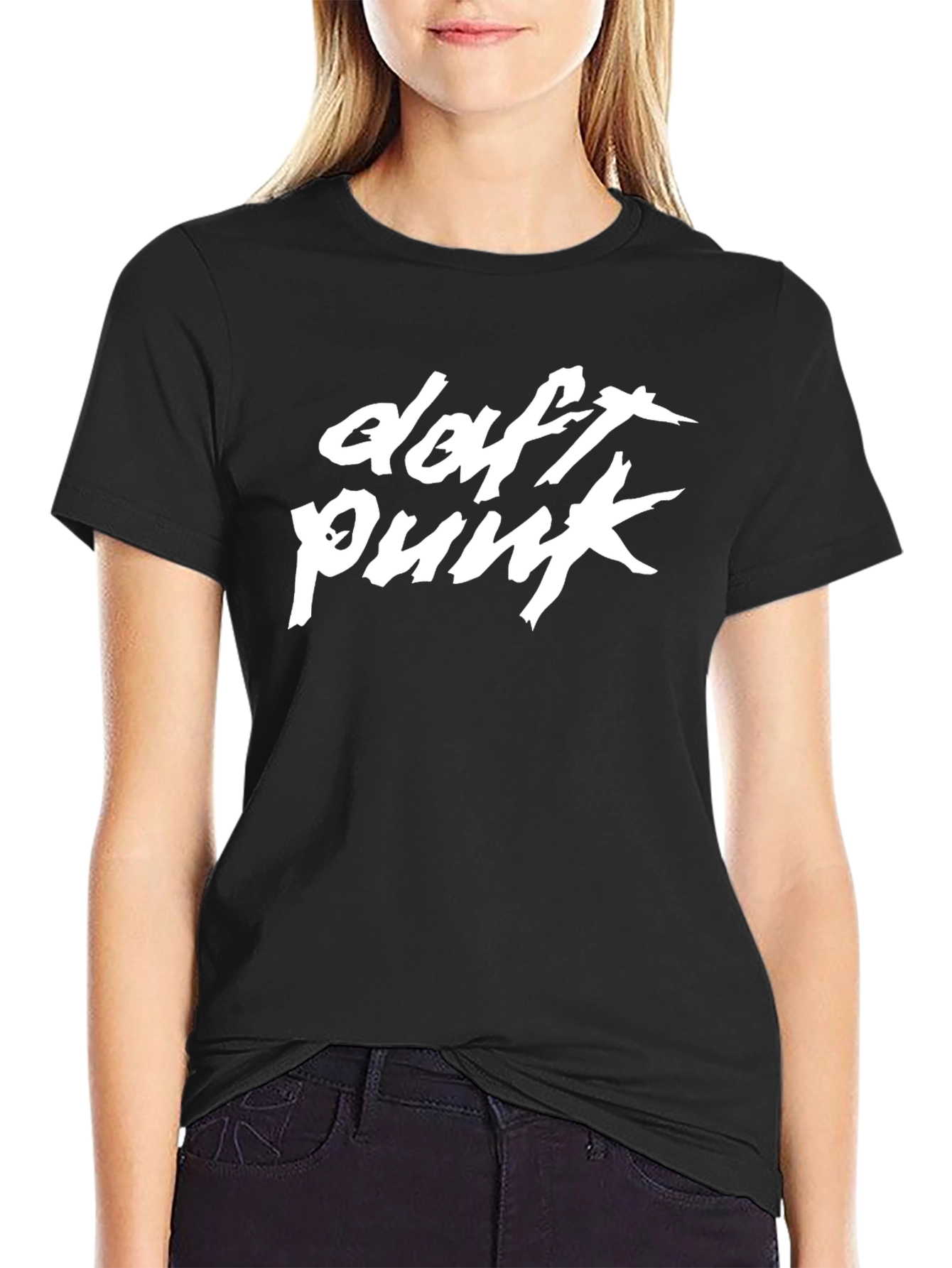 Daft Punk Graphic T-Shirt - Black Cotton Blend
