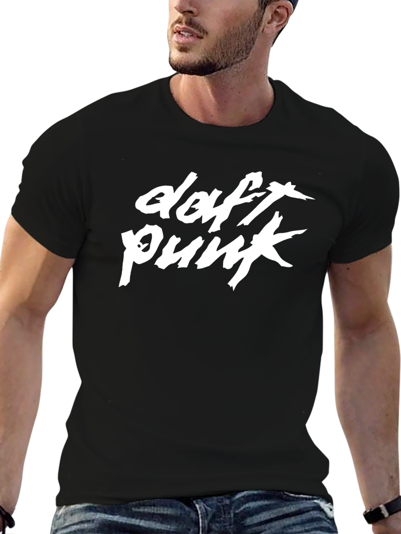 Daft Punk Graphic T-Shirt - Black Cotton Blend